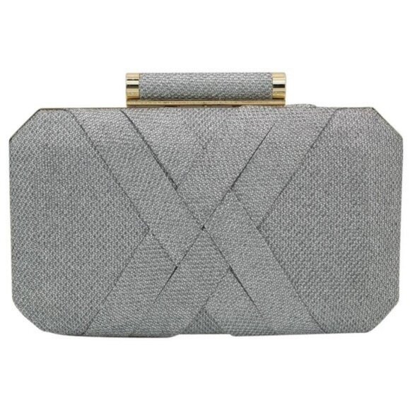 INC International Concepts Handbags - INC International Concepts Lindsayy XX metallic clutch evening bag -SILVER